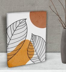 BK Gift Leafs Tasarımlı Dekoratif Mini Kanvas Tablo 15x20cm-1