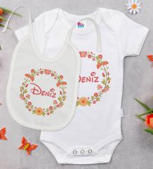 BK Kids Kişiye Özel İsimli 6 Parça Bebek Body Zıbın Battaniye ve Yastık Hediye Seti, Yeni Doğan Bebek Giyim Hediyesi-8