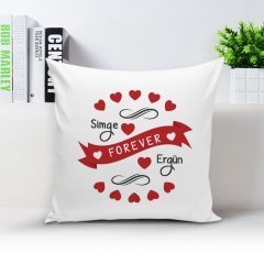 Kişiye Özel Beyaz Yastık Kılıfı (Sevgililer Günü Temalı-45)