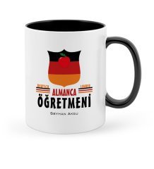 Kişiye Özel Almanca Öğretmeni Siyah Kupa Bardak