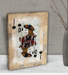 BK Gift İskambil Maça Vale Tasarımlı Dekoratif Mini Kanvas Tablo 15x20cm-1
