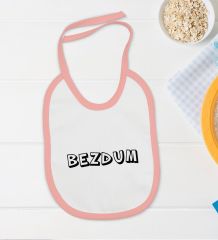 BK Kids Bezdum Tasarımlı Pembe Bebek Body Zıbın ve Mama Önlüğü Hediye Seti-2