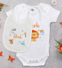 BK Kids Kişiye Özel İsimli 6 Parça Bebek Body Zıbın Battaniye ve Yastık Hediye Seti, Yeni Doğan Bebek Giyim Hediyesi-7