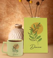 BK Gift Kişiye Özel İsimli Sarı Sert Kapaklı Defter ve Middle Kupa Seti, Arkadaşa Hediye, Yeni İş Hediyesi, Doğum Günü Hediyesi-14