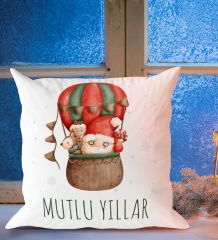 BK Gift Mutlu Yıllar Tasarımlı Beyaz Yastık-2