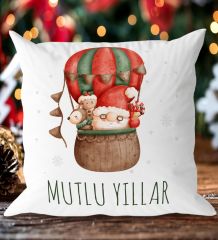 BK Gift Mutlu Yıllar Tasarımlı Beyaz Yastık-2