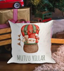 BK Gift Mutlu Yıllar Tasarımlı Beyaz Yastık-2