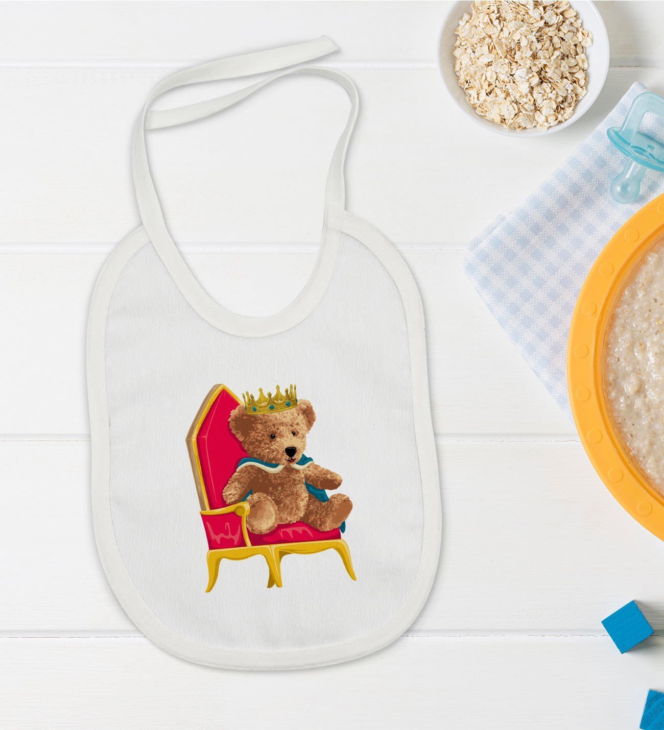 BK Kids Kral Tasarımlı Bebek Mama Önlüğü - Model 1