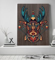 BK Home Geyik Tasarımlı Kanvas Tablo 50x70cm-1
