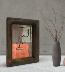 BK Gift Picasso Style Tasarımlı Dekoratif Doğal Masif Ahşap Çerçeve 15x20cm-7