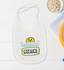 BK Kids Bırkalama Kızanı Tasarımlı Beyaz Bebek Body Zıbın ve Mama Önlüğü Hediye Seti-1