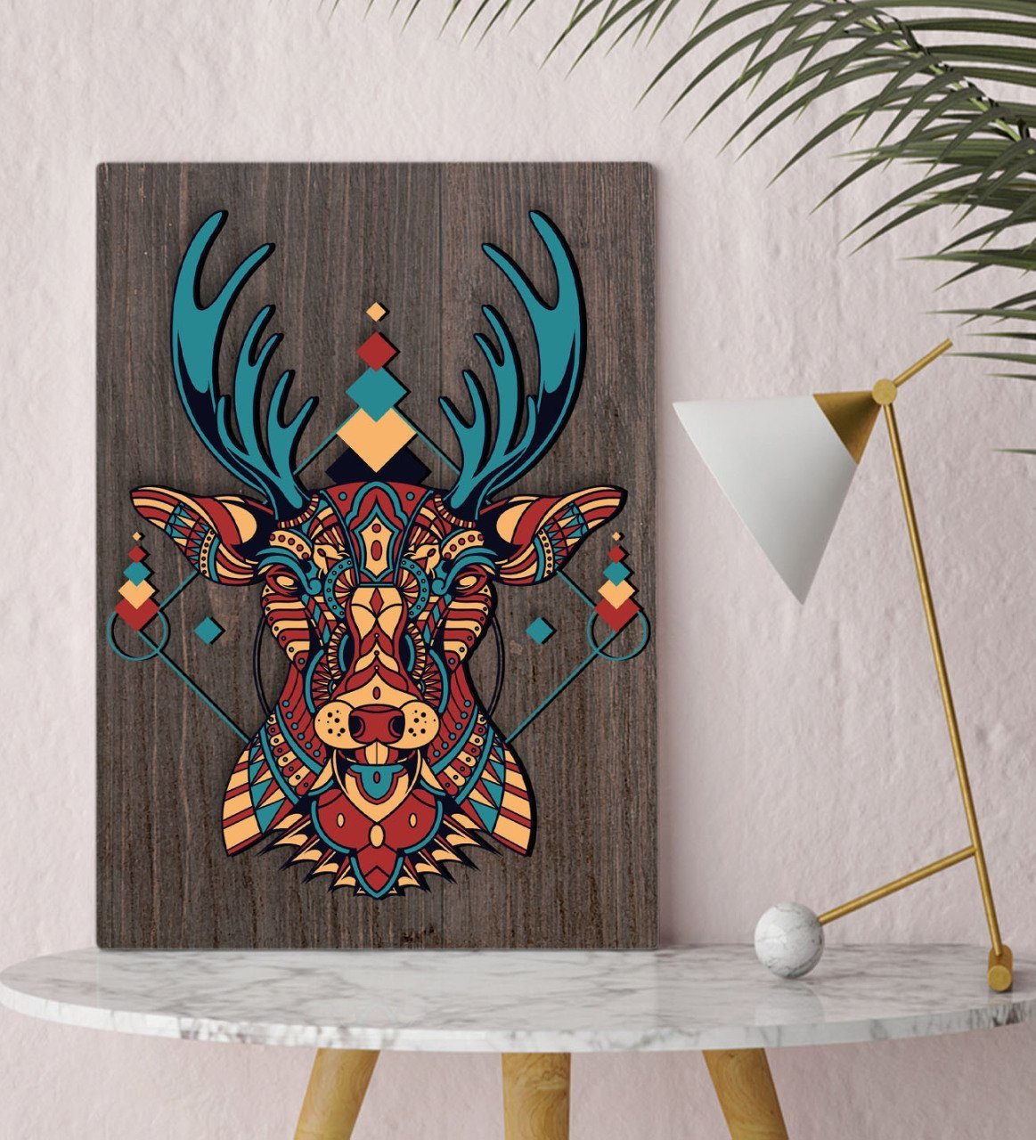 BK Home Geyik Tasarımlı Kanvas Tablo 30x50cm-1