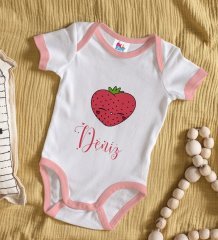 BK Kids Kişiye Özel Pembe Bebek Body Zıbın - Model 168