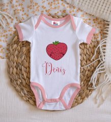 BK Kids Kişiye Özel Pembe Bebek Body Zıbın - Model 168