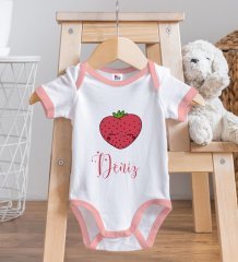 BK Kids Kişiye Özel Pembe Bebek Body Zıbın - Model 168