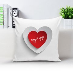 Kişiye Özel Beyaz Yastık Kılıfı (Sevgililer Günü Temalı-41)