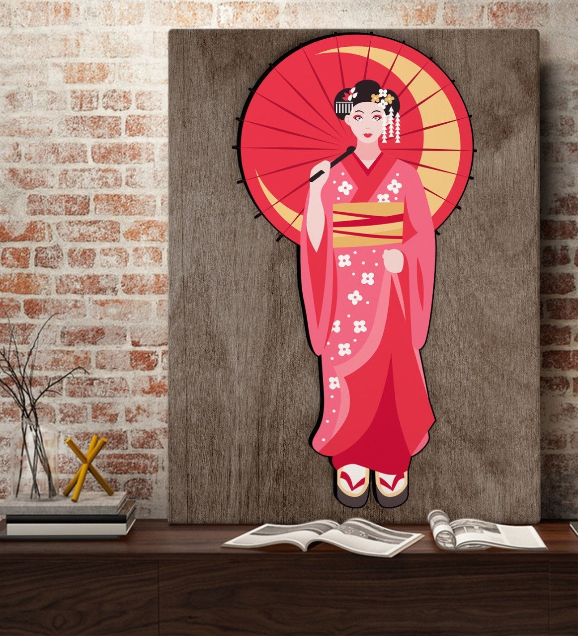 BK Home Geisha Tasarımlı Kanvas Tablo 70x100cm-1