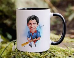 Bk Gift Kişiye Özel Cricket Karikatürlü Siyah Kupa Bardak-1, Sevgiliye Hediye, Arkadaşa Hediye
