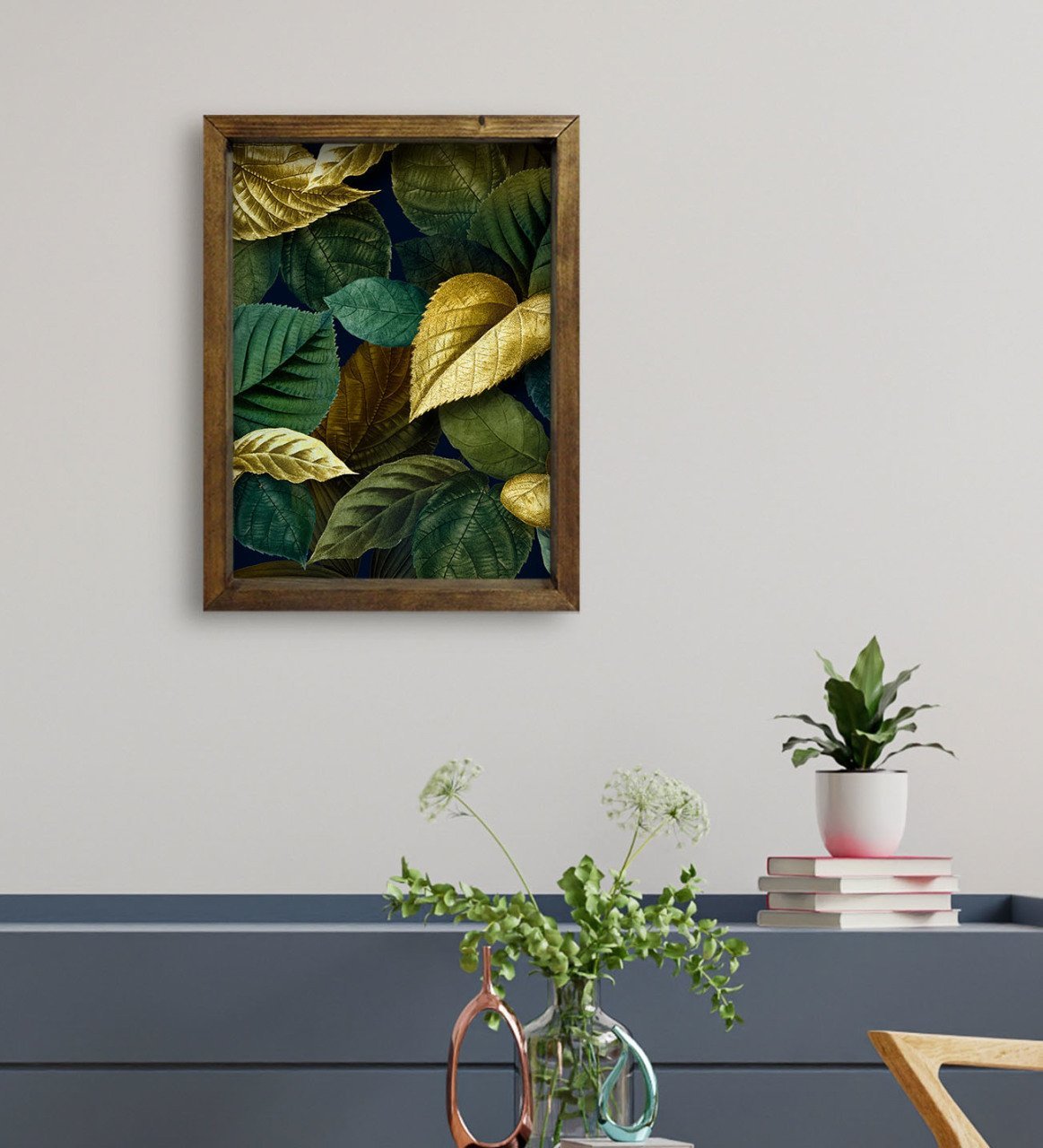 BK Gift Otel Odası Konseptli Doğal Masif Ahşap Çerçeveli Tablo 45x65cm-119