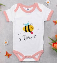 BK Kids Kişiye Özel Pembe Bebek Body Zıbın - Model 165