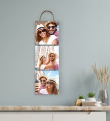 Kişiye Özel Fotoğraflı 3 Parça İpli Ahşap Tablo Seti-1