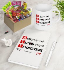 Kişiye Özel Acil Tıp Teknisyeni Nostaljik Lezzetler Defter Kalem Kupa Hediye Seti-2