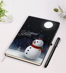 Kişiye Özel İsimli Yılbaşı Mutlu Yıllar Siyah Defter ve Kalem Hediye Seti-19