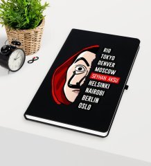 Kişiye Özel La Casa De Papel Siyah Defter - 19