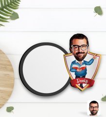 Kişiye Özel Erkek Öğretmen Karikatürlü Ahşap Bardak Altlığı-2