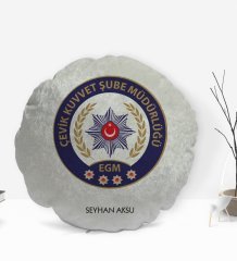 Kişiye Özel İsimli Polis Çevik Kuvvet Tasarımlı Dekoratif Kırlent Yastık-2