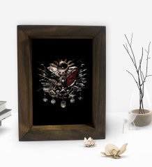 BK Gift Osmanlı Arması Tasarımlı Dekoratif Doğal Masif Ahşap Çerçeve 15x20cm-3