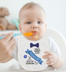 BK Kids Kişiye Özel Sünnet Tasarımlı 2’li Beyaz Mama Önlüğü-2