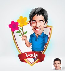 Kişiye Özel İsimli Erkek Tasarımlı Dijital Karikatür-1