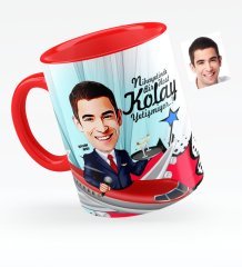Kişiye Özel Host Karikatürlü Kırmızı Kupa Bardak - 1