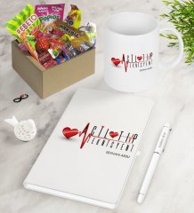 Kişiye Özel Acil Tıp Teknisyeni Nostaljik Lezzetler Defter Kalem Kupa Hediye Seti