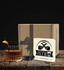 BK Gift Kişiye Özel İsimli Frasera Viski Kadehi Ahşap Bardak Altlığı ve Viski Taşı Hediye Seti-35, Sevgiliye Hediye, Babaya Hediye