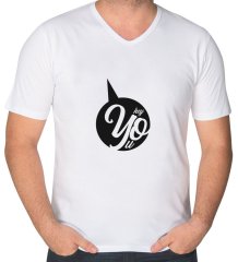 BK Gift Hey You Tasarımlı V Yaka Tişört-1