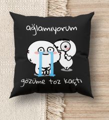 BK Gift Esprili Premium Kumaş Siyah Kırlent Yastık, Ev Hediyesi, Ev Dekorasyonu, Dekoratif Hediye-13