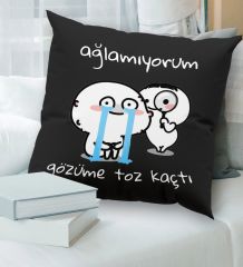 BK Gift Esprili Premium Kumaş Siyah Kırlent Yastık, Ev Hediyesi, Ev Dekorasyonu, Dekoratif Hediye-13
