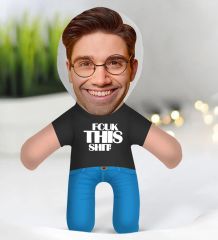 BK Gift Kişiye Özel Fcuk This Shit Tasarımlı Erkek Bebek Yastık-1
