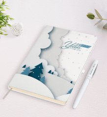 Kişiye Özel İsimli Yılbaşı Mutlu Yıllar Beyaz Defter ve Kalem Hediye Seti-26
