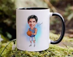 Bk Gift Kişiye Özel Basketbol Karikatürlü Siyah Kupa Bardak-6, Sevgiliye Hediye, Arkadaşa Hediye