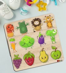 BK Toys Çocuklar İçin 2’li Ahşap Figürlü Eğitici-Öğretici Yapboz Puzzle-6