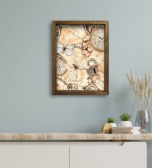 BK Gift Otel Odası Konseptli Doğal Masif Ahşap Çerçeveli Tablo 45x65cm-116