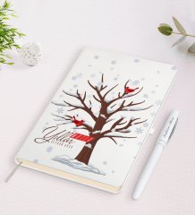 Kişiye Özel İsimli Yılbaşı Mutlu Yıllar Beyaz Defter ve Kalem Hediye Seti-25
