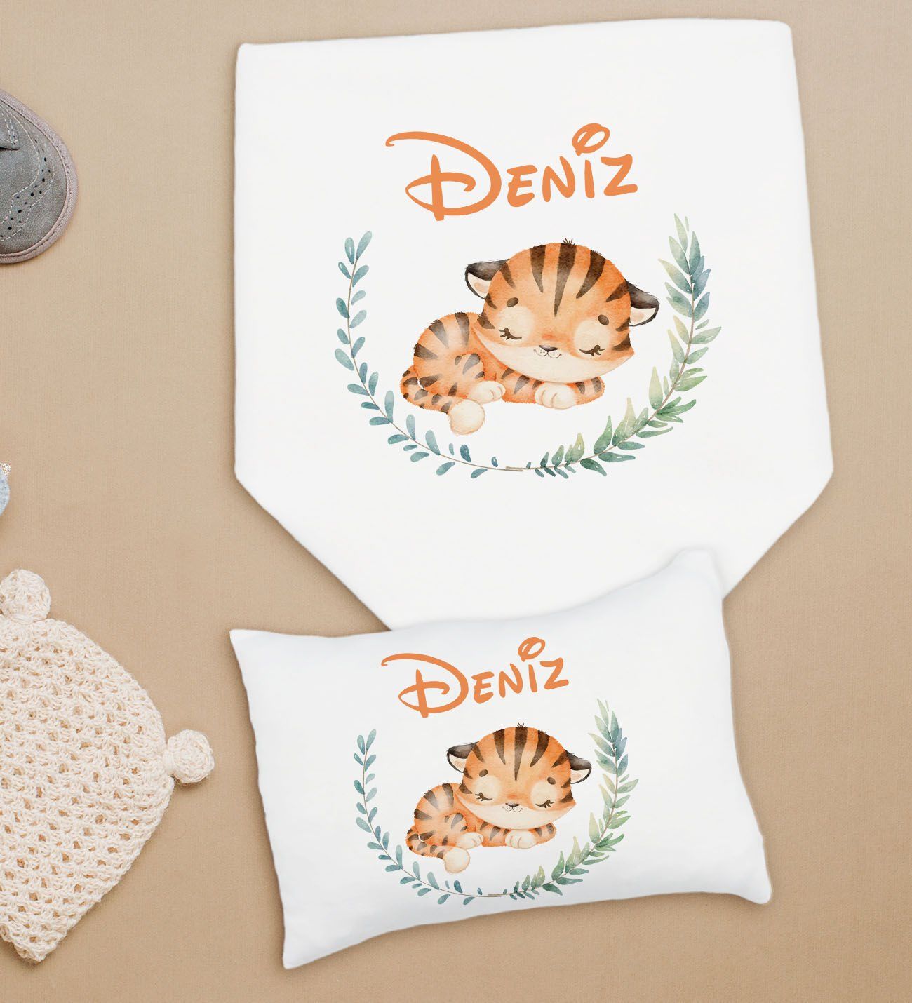 BK Kids Kişiye Özel İsimli Bebek Battaniye ve Yastık Hediye Seti, Yeni Doğan Bebek Hediyesi, Bebek Uyku Seti-30