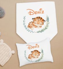 BK Kids Kişiye Özel İsimli Bebek Battaniye ve Yastık Hediye Seti, Yeni Doğan Bebek Hediyesi, Bebek Uyku Seti-30