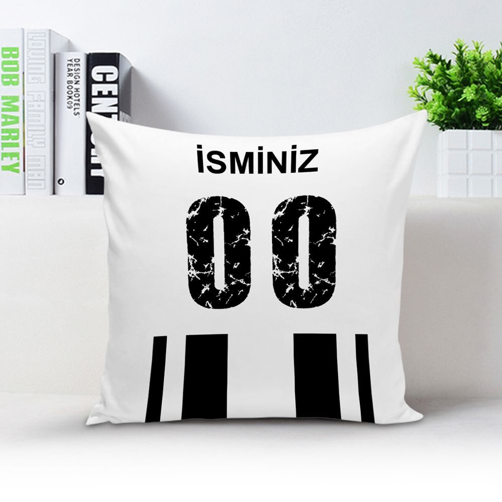Kişiye Özel Yastık Kılıfı (Siyah Beyaz Temalı) 003