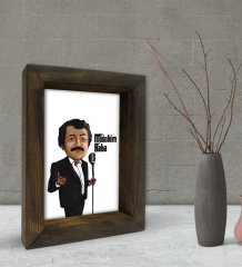 BK Gift Müslüm Baba Tasarımlı Dekoratif Doğal Masif Ahşap Çerçeve 15x20cm-6