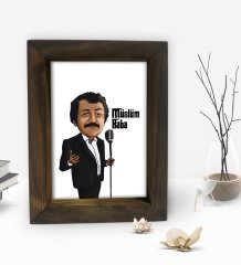 BK Gift Müslüm Baba Tasarımlı Dekoratif Doğal Masif Ahşap Çerçeve 15x20cm-6